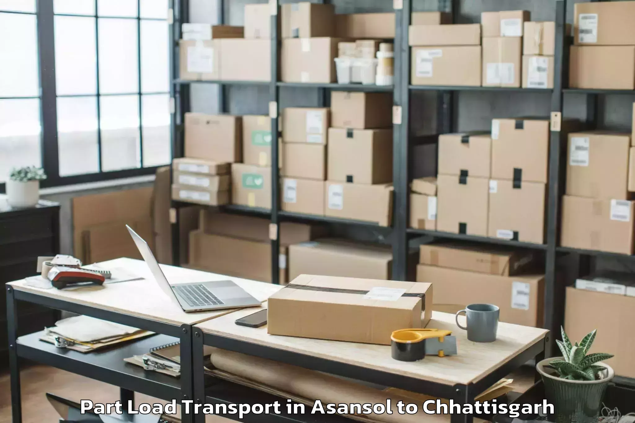 Book Asansol to Raigarh Chhattisgarh Part Load Transport Online